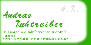 andras kuhtreiber business card